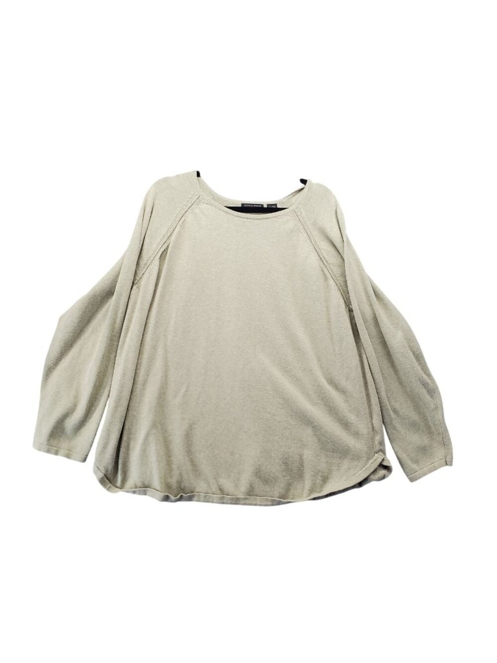 Jeanne Pierre Sweater Womens 2X Tan Raglan Long Sleeve 100% Cotton Lightweight